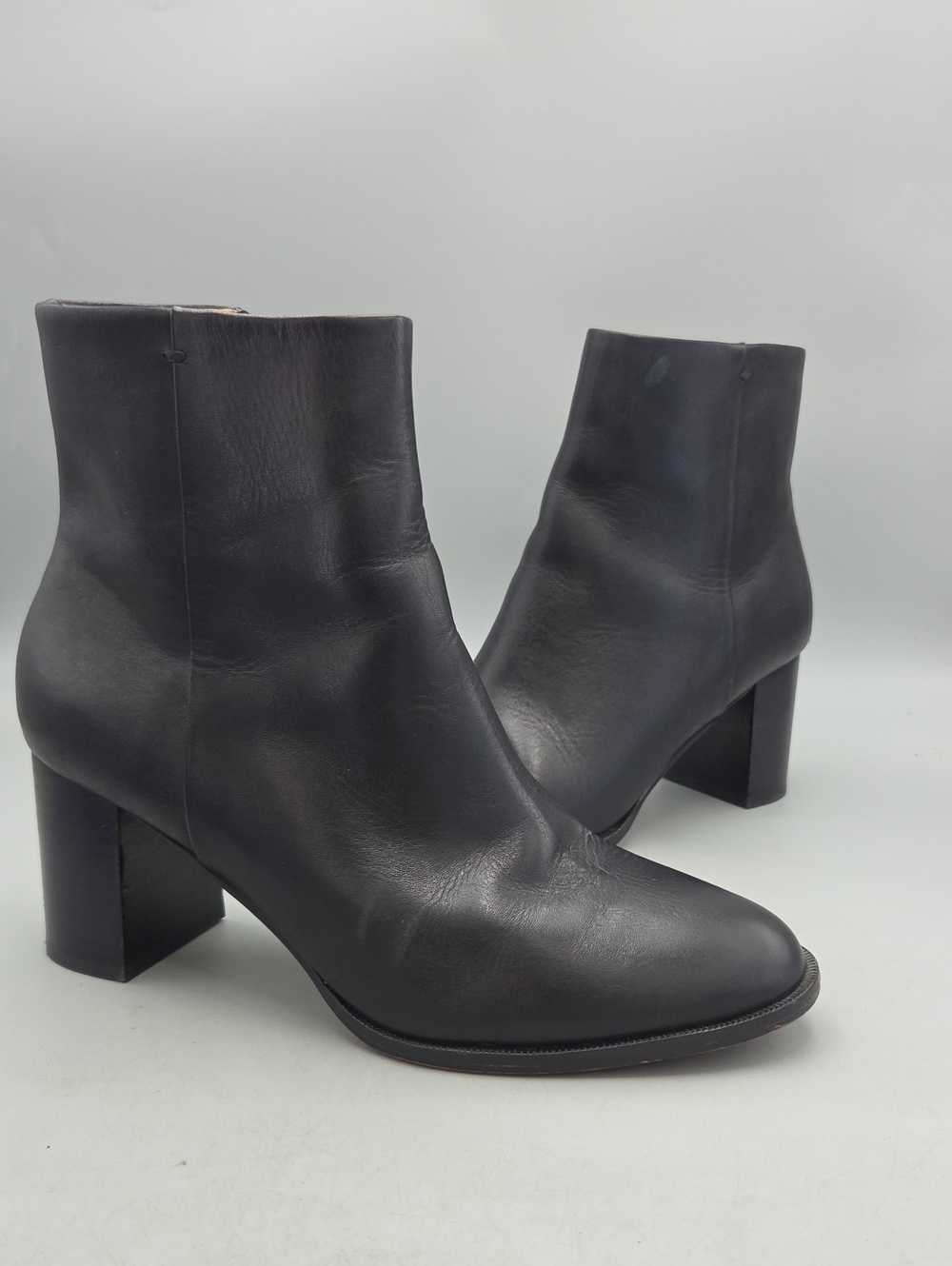 Madewell The Mira Side-Seam Ankle Boot in Leather SZ 9.5 NH201 Heeled Booties